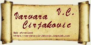 Varvara Ćirjaković vizit kartica